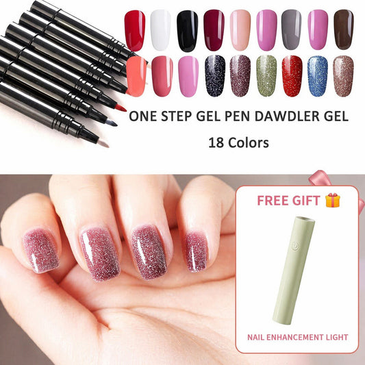 💅 Oferta por tempo limitado: Leve 1, Ganhe 1 ! ✨Caneta de gel para unhas tudo em um passo🎨Mini lâmpada UV portátil para unhas GRÁTIS💡
