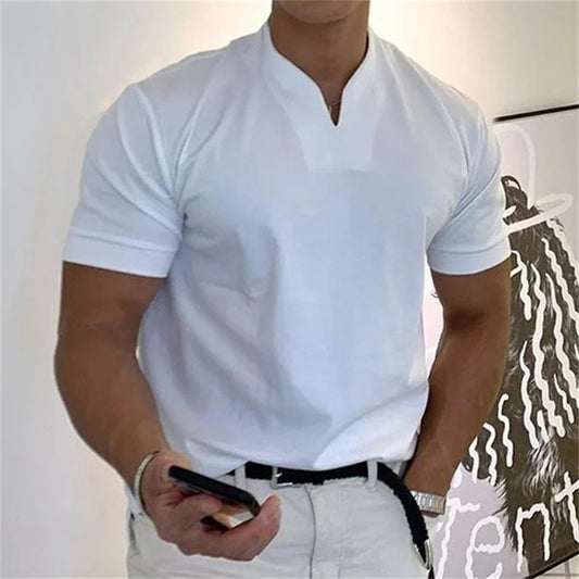 Camisa T-shirt Masculina Social Executivo de Manga Curta – Ideal para Fitness e Negócios