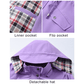 🔥Promoção Limitada 50% DE DESCONTO🎁🧥Jaqueta Xadrez 3 em 1 Impermeável Feminina – Protege contra chuva, vento e frio
