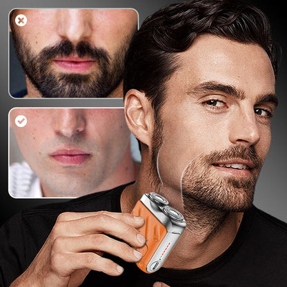 🔥🎉 Promoção de Inverno: 50% DE DESCONTO! 🎁 Barbaine Elétrica Rotativa Portátil com Duplo Anel 🚀