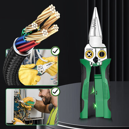 💥ÚLTIMO DIA DA SUPER PROMOÇÃO: 50% DE DESCONTO!🔥 Tesoura Desencapadora de Fios Multifuncional 8 em 1 com Função de Teste Elétrico