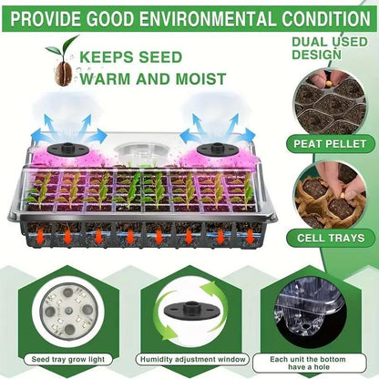 📢📢 50% DE DESCONTO! ⏰ Bandejas de Germinação com Lâmpada de Crescimento