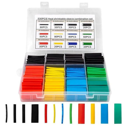 📢 ÚLTIMO DIA! DESCONTO DE 50% AGORA! 🔥 Kit de Tubo Termorretrátil – 580 Peças com Estojo, Proporção 3:1 e Vedação Impermeável 🛠️📦