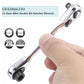 Soquete de acionamento prateado 1/4", mini, dupla face, 72 dentes