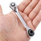 Soquete de acionamento prateado 1/4", mini, dupla face, 72 dentes