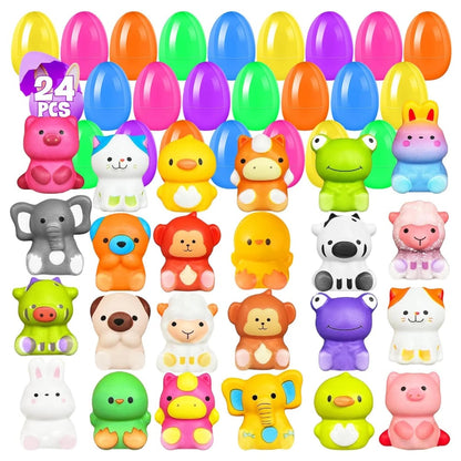 🔥Melhor presente para Páscoa - 50% DE DESCONTO - 🎁24 UNIDADES DE OVOS DE PÁSCOA PRÉ-CHEIOS COM BRINQUEDOS SLOW RISING SQUISHY