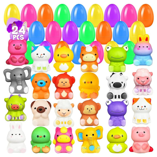 🔥Melhor presente para Páscoa - 50% DE DESCONTO - 🎁24 UNIDADES DE OVOS DE PÁSCOA PRÉ-CHEIOS COM BRINQUEDOS SLOW RISING SQUISHY