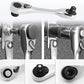 Soquete de acionamento prateado 1/4", mini, dupla face, 72 dentes
