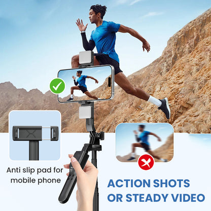 🔥 50% DE DESCONTO NA PROMOÇÃO DE NATAL 🔥 Estabilizador Gimbal Portátil com Bastão Selfie