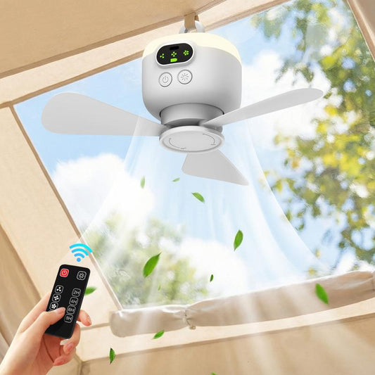 🌬️Promoção por Tempo Limitado✨Ventoinha de Teto Recarregável com Luzes de LED