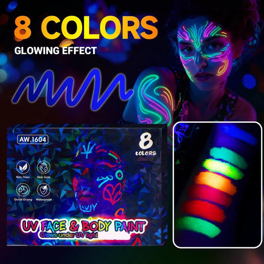 🎁 LIQUIDAÇÃO DE FIM DE ANO ! ! ⚡ MAIS DE 50 MIL VENDIDOS! 🏆 Canetas de Pintura Fluorescente (UV) para Rosto e Corpo – Perfeitas para o Carnaval! ✨🎉