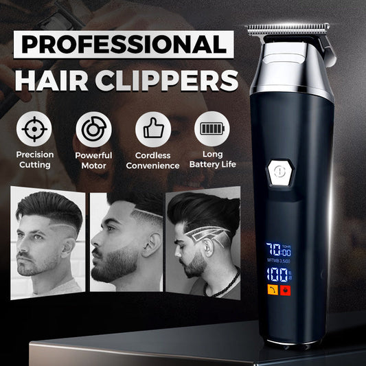 🔥 NOVO LANÇAMENTO BOMBANDO! 🔥 Cortador de Cabelo Profissional Elétrico com Display Digital para Uso Doméstico