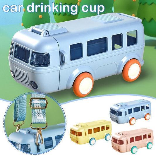 🧃Hot Sale🚒 Toy Bus Water Bottle with Shoulder Strap