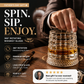 ✨ Cristal refinado com acabamento em formato de diamante 💎 🔄 Rotação total de 360° – um design exclusivo, pensado para verdadeiros apreciadores de bebidas finas. 🥃🍷