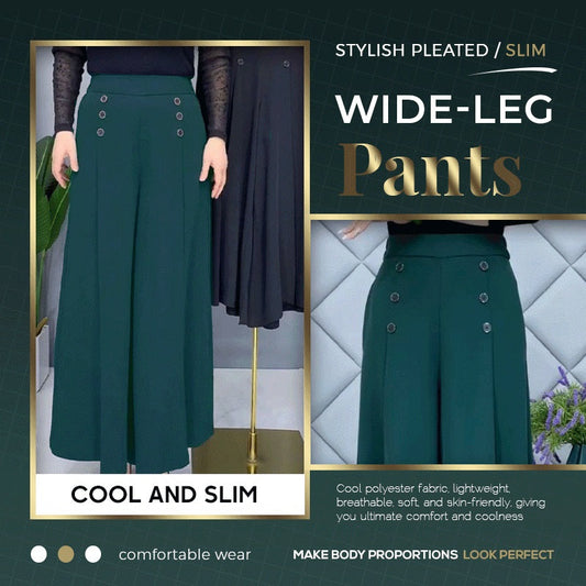 Fashionable Pleated Wide Leg Pants