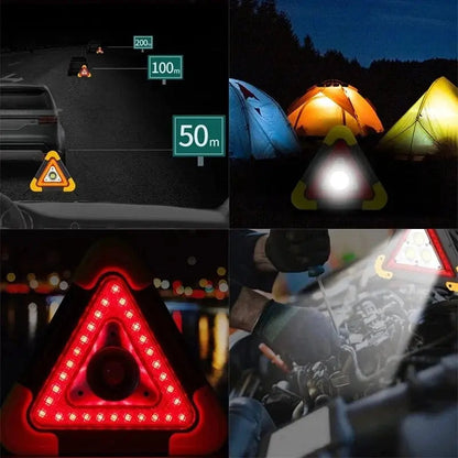 🚗Oferta Especial – 50% de Desconto🆘**3-EM-1** Lanterna Sinalizadora Solar Triangular para Margem de Estrada✨