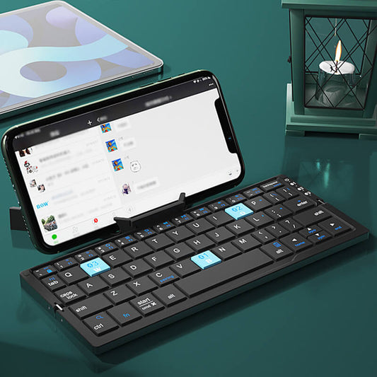 ✨ NOVIDADE COM 50% DE DESCONTO 💻 Teclado Mini Portátil Dobrável - Perfeito para Celular, Tablet e Notebook