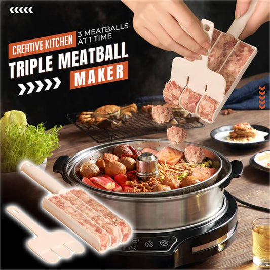 🔥Compre 2 Leve 1 Grátis🔥 Cozinha Criativa: A melhor máquina tripla para almôndegas!