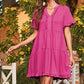 🔥🌈Promoção de Verão 2026 com 50% de Desconto🌈 Vestido casual feminino decote V com babados, modelo A solto e fluido