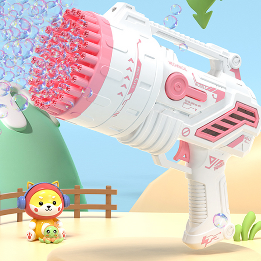 ✨ Promoção Relâmpago! 50% de Desconto ✨ Máquina de Bolhas de Ar Tipo Pistola 69 Furos – Muito Divertida