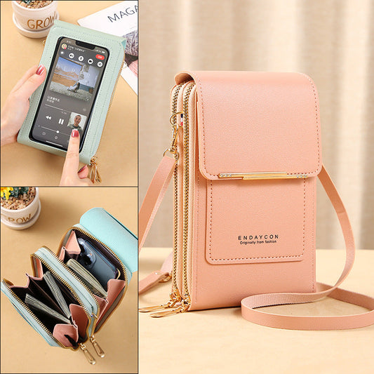 🔥 Super Oferta 50% de Desconto – 🎁 Bolsa Transversal Feminina com Tela Touch para Celular 🤩