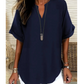 🌸Promoção de Primavera – 56% DE DESCONTO👕Blusa de Manga Curta, Lisa, Solta e Estilosa