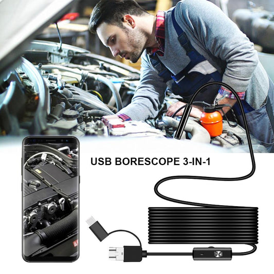 💎 50% DE DESCONTO! 💎 Câmera Endoscópica Plug and Play – HD 1080p, impermeável IP67 e compatível diretamente com iPhone, Android e iPad.