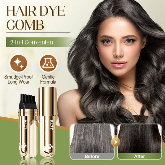 💇‍♀️ COMPRE 2, LEVE 3! ✨ PENTE TINTURADOR 2 EM 1 - Aplicação Precisa para Cobrir Cabelos Brancos, Fórmula Sem Derramamento com Óleo de Argan Nutritivo, Processamento em Apenas 5 Minutos 🌸🧴