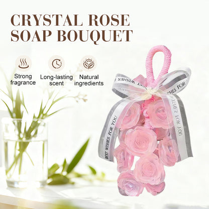 🌹 Buquê de Sabonete Perfumado de Rosa de Cristal Artesanal 💕