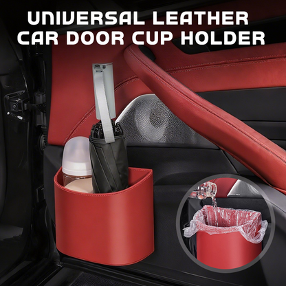 🥳PROMOÇÃO QUENTE DE 2026🥳💞Mais de 50 mil unidades vendidas!🚗🧺 50% DE DESCONTO! Porta-copos de couro para porta de carro – Abertura ampla, fácil acesso a bebidas e celular. Fixação segura com clipe. Couro PU, resistente e elegante. 🛡️✨