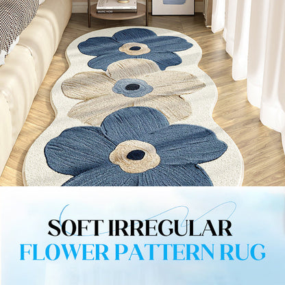 🌸Tapete Floral Irregular Ultra Macio!🧡Conforto Luxuoso & Aparência Divertida para Quarto ou Sala! 🛋️