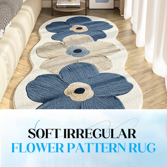 🌸Tapete Floral Irregular Ultra Macio!🧡Conforto Luxuoso & Aparência Divertida para Quarto ou Sala! 🛋️