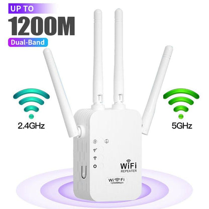🎁 Último dia: 50 % de desconto! 🔥 Amplificador de Sinal Wi-Fi 2026 – 1200 Mbps, Dual Band (5 GHz / 2,4 GHz) 📶 Máximo reforço de sinal – conexão estável em toda a casa!