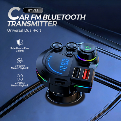 📻 50% DE DESCONTO! 🚗 Transmissor FM Bluetooth Dupla Porta para Carro – Sem Fio, Carregamento Rápido e Som de Alta Qualidade 🔊