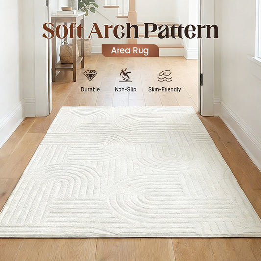 🔥PROMOÇÃO!⚡Tapete Decorativo com Desenho de Arco – Ultra Macio e Felpudo, Design Moderno, Fundo Antiderrapante, Lavável – Ideal para Sala e Quarto✨