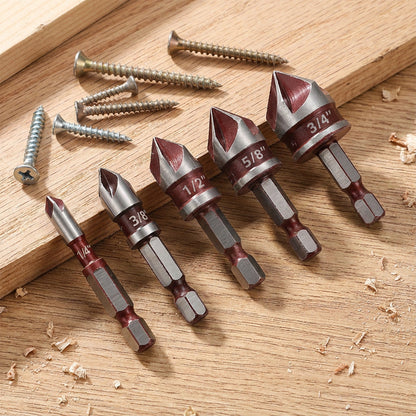 🔩Kit de 5 Brocas Galvanizadas para Usinagem de Madeira | Durabilidade Máxima