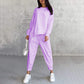 ⏰AGORA APENAS 50% DE DESCONTO!🔥Conjunto Feminino: Moletom Manga Longa com Barra Irregular + Calça