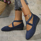 💃🔥Último dia de promoção – 50% de desconto🔥Sapatos elegantes com cunha baixa e tira elástica, cor única