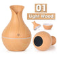 Umidificador de Ar em Forma de Vaso em Madeira Clara