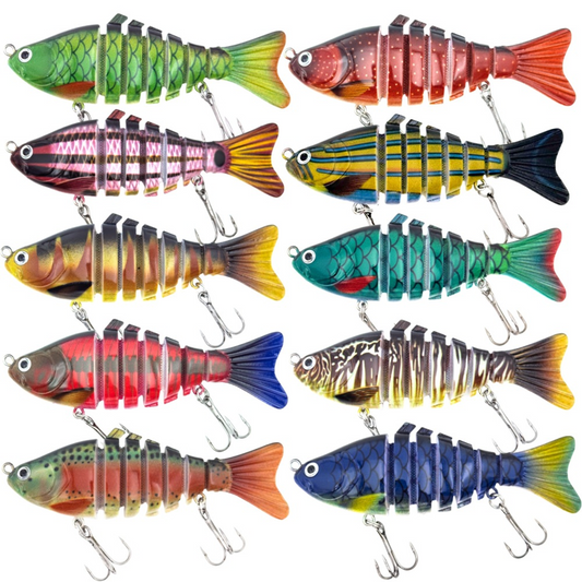 🎣 50% OFF! 🐟 Isca Biônica Multisegmentada – Movimento Realista, Atraente e Perfeita para Peixes Grandes 🌊