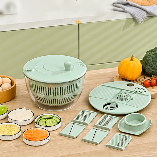 🔥Promoção 50% OFF🔥 Secador de Salada e Fatiador Multifuncional 9-em-1 de Grande Capacidade