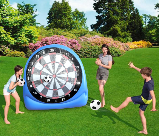 🎯⚽️Alvo inflável de futebol, dardo gigante de futebol, vem com 2 bolas de futebol e bomba de ar, pode ser montado em 3 minutos, ideal para jogos em jardins grandes.