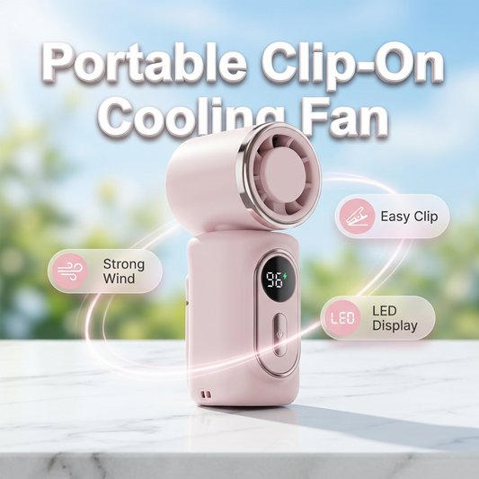 🥳PROMOÇÃO 2026🥳💞Mais de 50 mil vendidos! Ventoinha Portátil com Presilha e Tela LED