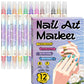 🔥50% DE DESCONTO⏰Conjunto de Canetas para Arte de Unhas com Duas Pontas