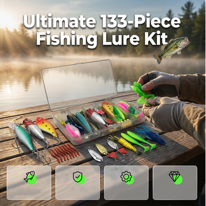 🔥Kit de Iscas de Pesca com Estojo☀️🎣 Iscas Profissionais para Todas as Espécies!