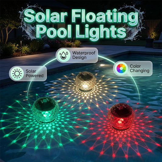 🔥Lançamento Mais Vendido❤️‍🔥Luzes Flutuantes para Piscina com Energia Solar