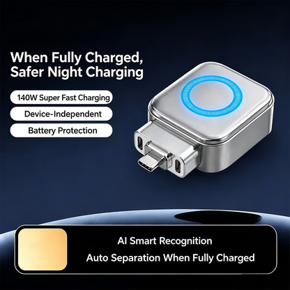 🌞Despertar de Verão: 50% DE DESCONTO!⚡Carregador Super Rápido 140W com Desligamento Automático por IA – USB-C PD3.1 – Proteção Inteligente de Bateria – Compatível com iPhone, MacBook e Tablets