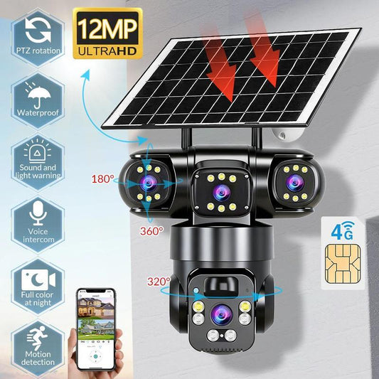⏳Oferta Especial por Tempo Limitado⏰Câmera de Segurança Wi-Fi Externa 6K 9MP | Zoom 10x, 3 Lentes, PTZ 360° | À Prova d'Água IP66, Visão Noturna Colorida, Áudio Bidirecional, Rastreamento de Movimento