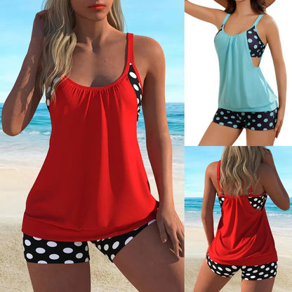 🏖️ Verão Quente - 50% DE DESCONTO 👙 Maiô Duas Peças Feminino de Poá