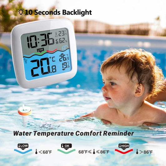 🌡️ Termômetro Digital Sem Fio para Piscina, Flutuante e Leitura Fácil